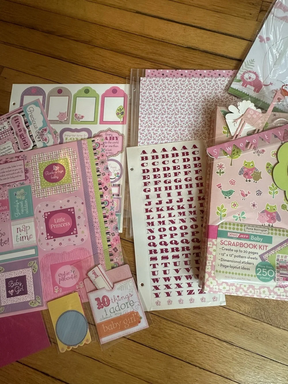Pink Baby-Themed Scrapbook Kit - Decorative Party & Craft Supplies